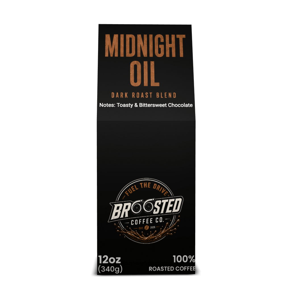 Midnight Oil | Dark Roast Coffee Blend - Broosted Coffee Co.Broosted Coffee Co.Broosted Coffee Co.