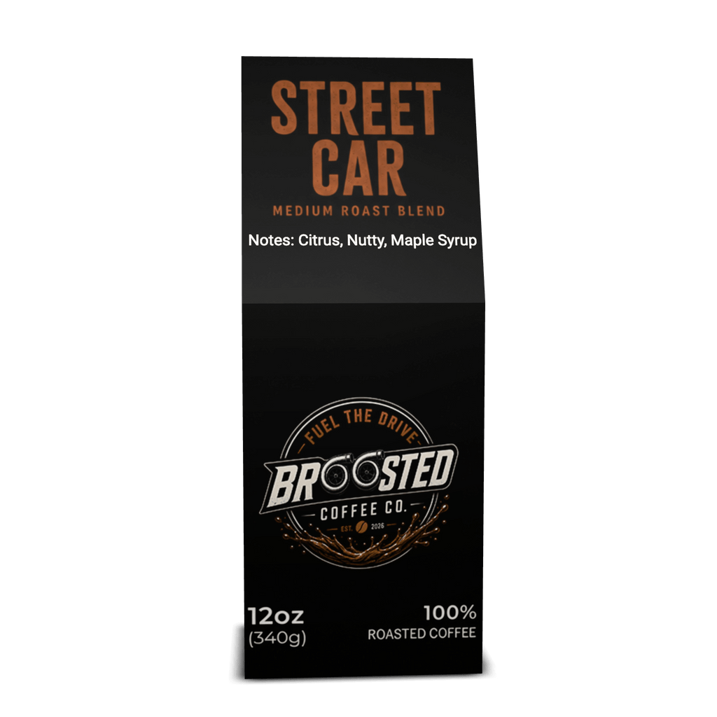 Street Car Medium-Dark Roast Coffee Blend - Broosted Coffee Co.Broosted Coffee Co.Broosted Coffee Co.